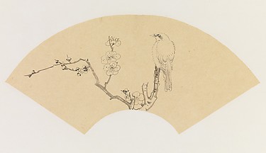 Bird on a Branch of Blossoming Plum, after Chen Hongshou