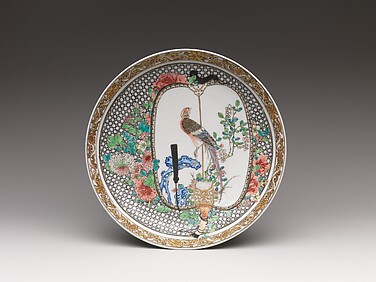 Dish with Birds and Flowers on Fan