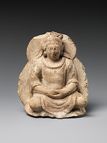 Seated Bodhisattva with Combined Halo and Mandorla