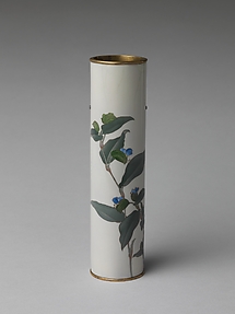 Brush Holder with Spiderwort Flowers

