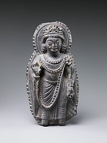 Standing Bodhisattva with Radiate Halo and Mandorla