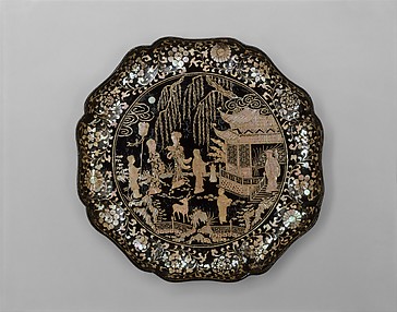 Tray with Figures in a Landscape
