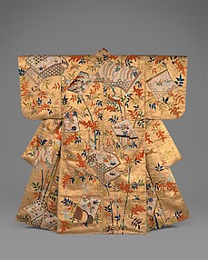 Noh Costume (Nuihaku) with Books and Nandina Branches