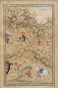 Prince Akbar and Noblemen Hawking, Prince Akbar and Noblemen Hawking, Probably Accompanied by His Guardian Bairam Khan

