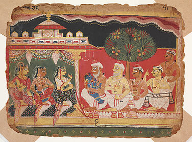 Nanda Touches Krishna's Head after the Slaying of Putana: Page from a Bhagavata Purana Manuscript