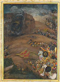 Nasiri Khan Directing the Siege of Qandahar, May 1631: Folio from the Windsor Padshahnama