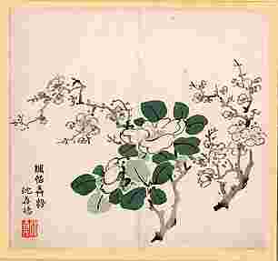 Branch with White Blossoms, after Shen Cunde (ca. 1573–ca. 1644), Leaf from the Ten Bamboo Studio Collection of Calligraphy and Painting

