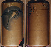Inrō with Goose Flying across the Full Moon