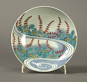 Dish with Design of Water Plants