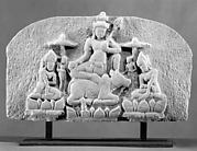Shiva Seated on Nandi, Flanked by Consorts (Tympanum)