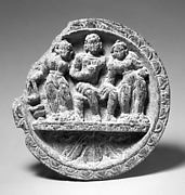 Dish in Two Sections with Three Figures