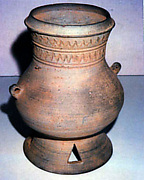 Pedestalled Jar with Two Handles