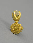 Ear Clip with Stone in Four Prong Lotus Base Setting