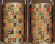 Case (Inrō) with design of checkerboard with 