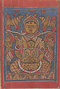 Mahavira's Lustration and Bath at Birth; Page from a Dispersed Kalpa Sutra (Jain Book of Rituals)