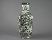 Vase with Floral and Landscape Decor