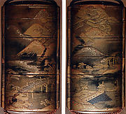 Case (Inrō) with Design of Buildings in Mountain Landscape