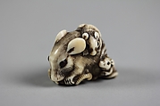 Netsuke of Rat with Three Young