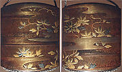 Case (Inrō) with Design of Clematis Vine on Bamboo Lattice