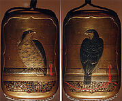 Case (Inrō) with Design of a Perched Hawk