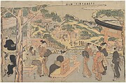 Osen of the Kagiya Teahouse at Kasamori Shrine with a View of Nippori in Yanaka