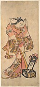 Sanjô Kantarô as a Woman Arranging Her Hair Before a Lacquer Mirror