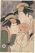 Segawa Tomisaburō II and Nakamura Manyo as Yadorigi and Her Maid Wakakusa in the Play 