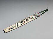 Fan Case with Flowers and Insects on a White Background