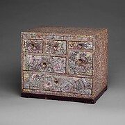 Small Chest of Drawers with Decoration of Flowers, Birds, and Insects

