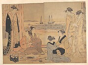 A Party of Merrymakers in a Tea-house at Shinagawa
