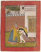 Krishna Spying on Radha