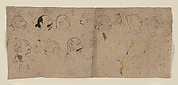 Sketch Page of Facial Studies, likely Maharao Kishor Singh