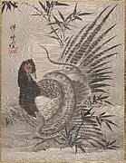 Pheasant Caught by a Snake