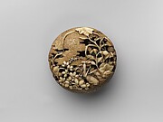 Netsuke of Flowers and Praying-Mantis; Scarecrows in a Field