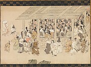 A Nenbutsu Gathering at Ichiya, Kyoto, from the Illustrated Biography of the Monk Ippen and His Disciple Ta'a (Yugyō Shōnin engi-e)