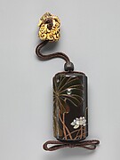 Case (Inrō) with Design of Lotus (obverse); Lotus and Bird (reverse)