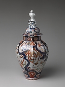Large Baluster Jar with Phoenix and Figure of Hawk on Lid