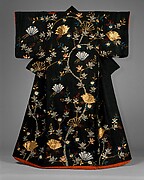 Woman's Over-Robe (uchikake) with Design of Mandarin Oranges and Folded Paper Ornaments
