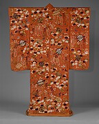 Outer Robe (Uchikake) with Fans and Flowers