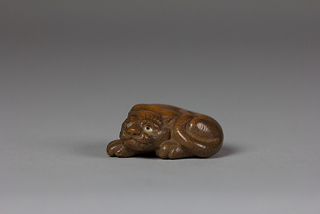 Netsuke of Recumbent Tiger