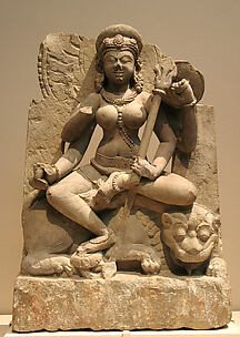 Four-Armed Durga Seated on Her Lion Vehicle