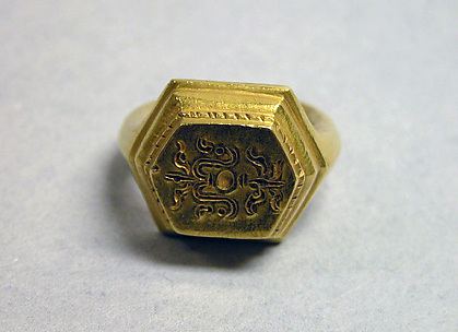 Ring with Hexagonal Bezel and 