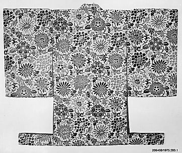 Noh Robe (Happi) with Pattern of Flowers and Auspicious Symbols