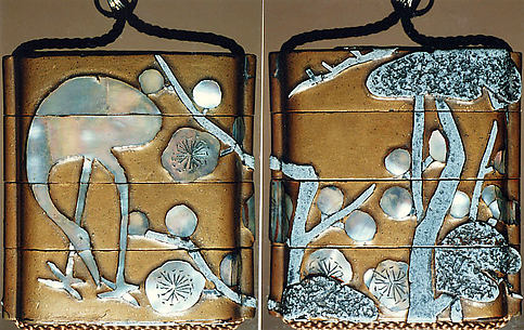 Inrō with Crane and Plum Tree