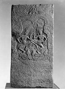 Pillar Fragment with Dancing Apsaras