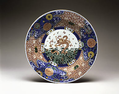 Dish with Dragon and Waves