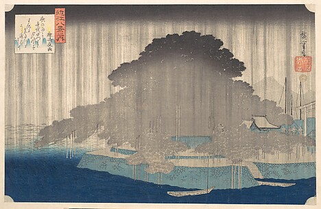 Night Rain at Karasaki, from the series Eight Views of Ō-mi