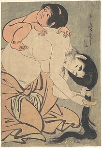 Yamauba Combing Her Hair and Kintoki