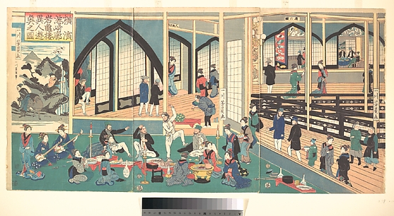 Foreigners Enjoying Themselves in the Gankirō