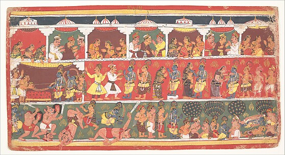 Encounters in Mathura: Page from a Dispersed Bhagavata Purana (Ancient Stories of Lord Vishnu)